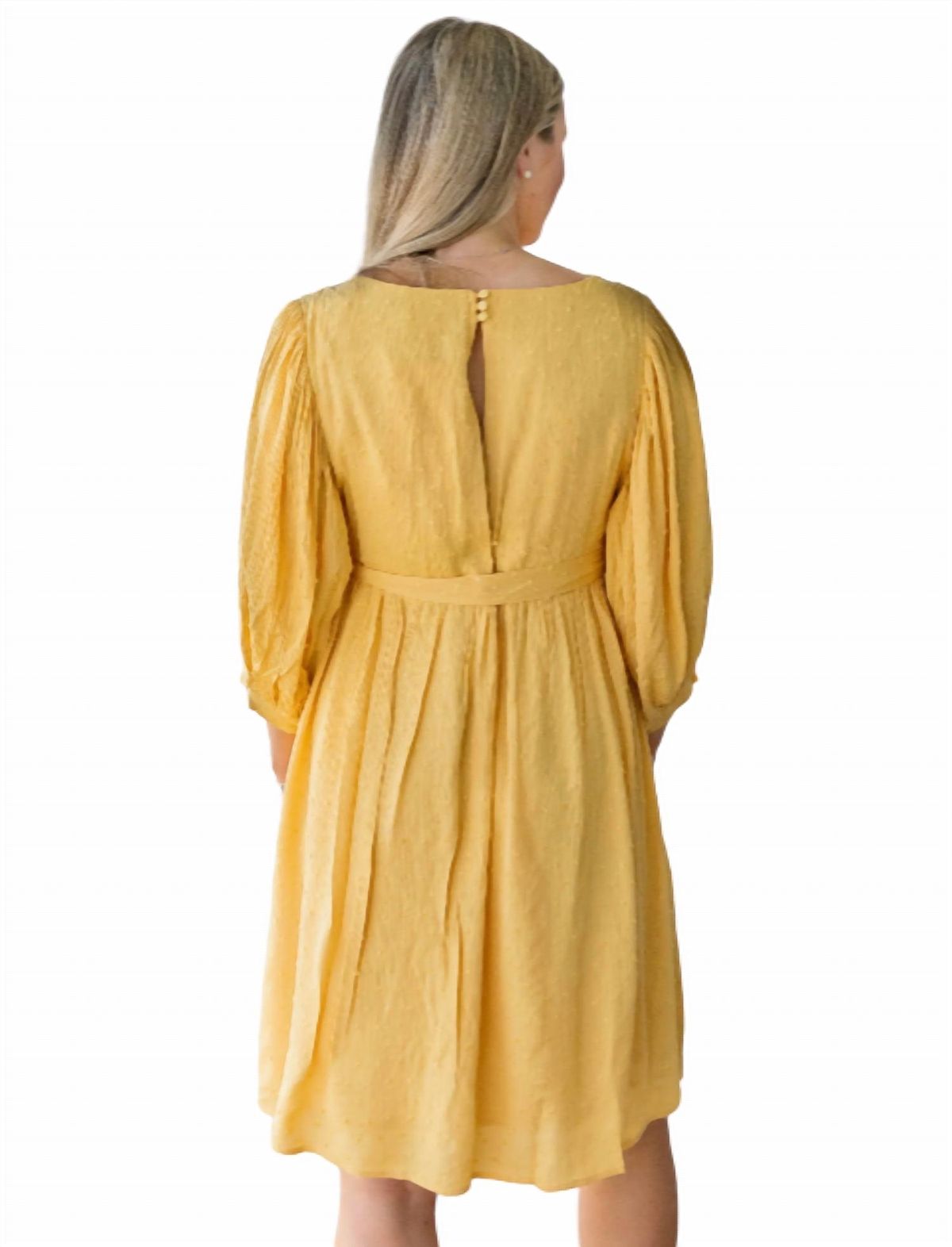 Style 1-140313861-2791 MOLLY BRACKEN Size L Long Sleeve Yellow Cocktail Dress on Queenly