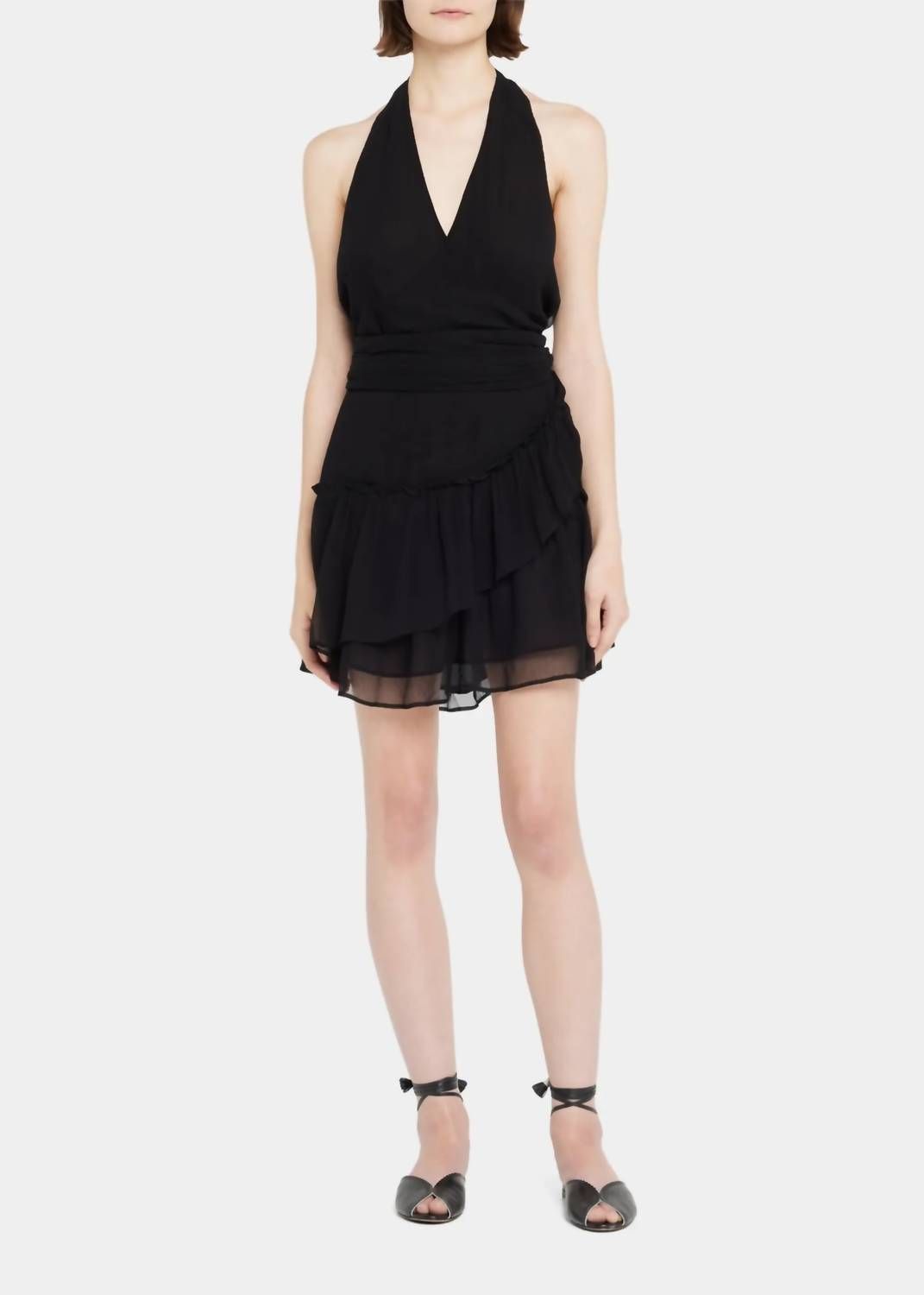Style 1-145600897-3855 LoveShackFancy Size XS Halter Black Cocktail Dress on Queenly