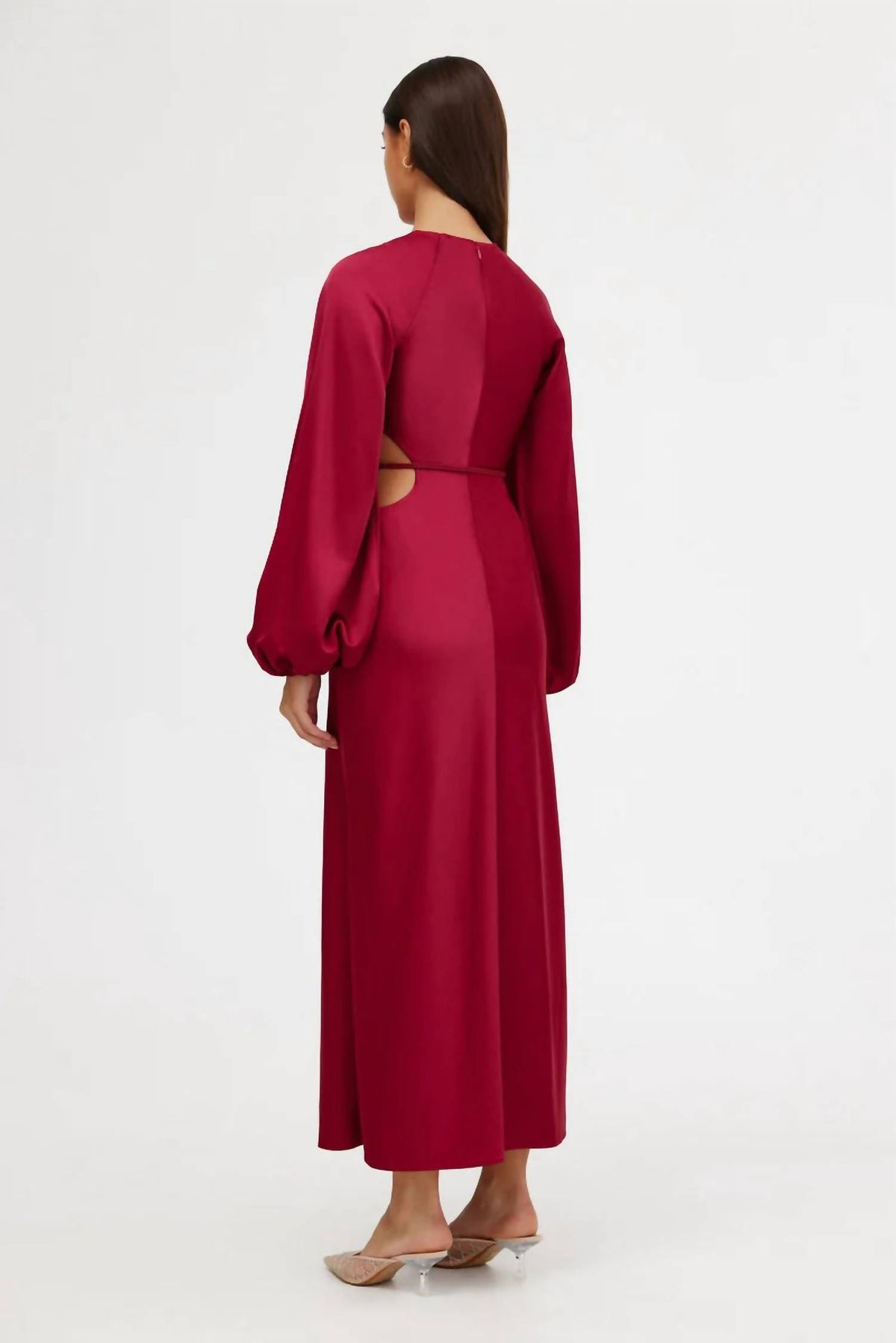Style 1-175520264-1498 SIGNIFICANT OTHER Size 4 Long Sleeve Red Floor Length Maxi on Queenly