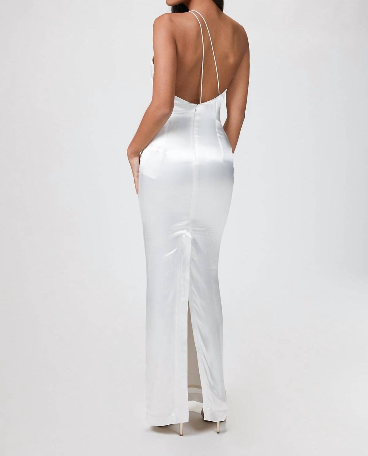 Style 1-1813667240-3236 IN THE MOOD FOR LOVE Size S One Shoulder White Floor Length Maxi on Queenly