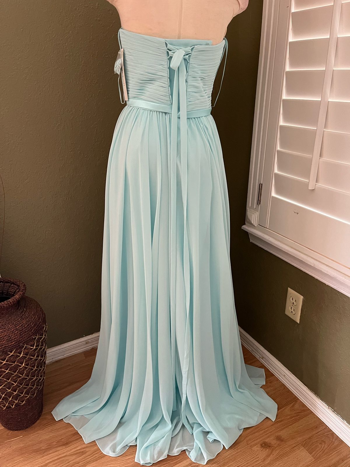 Size XS Prom Strapless Blue A-line Dress on Queenly