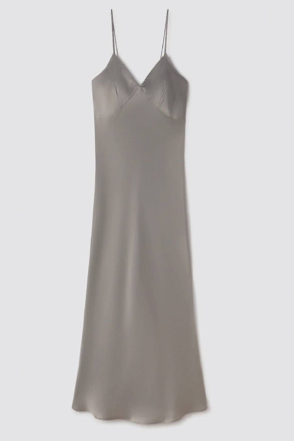 Style 1-2490006132-3855 SILK LAUNDRY Size XS Satin Gray Cocktail Dress on Queenly