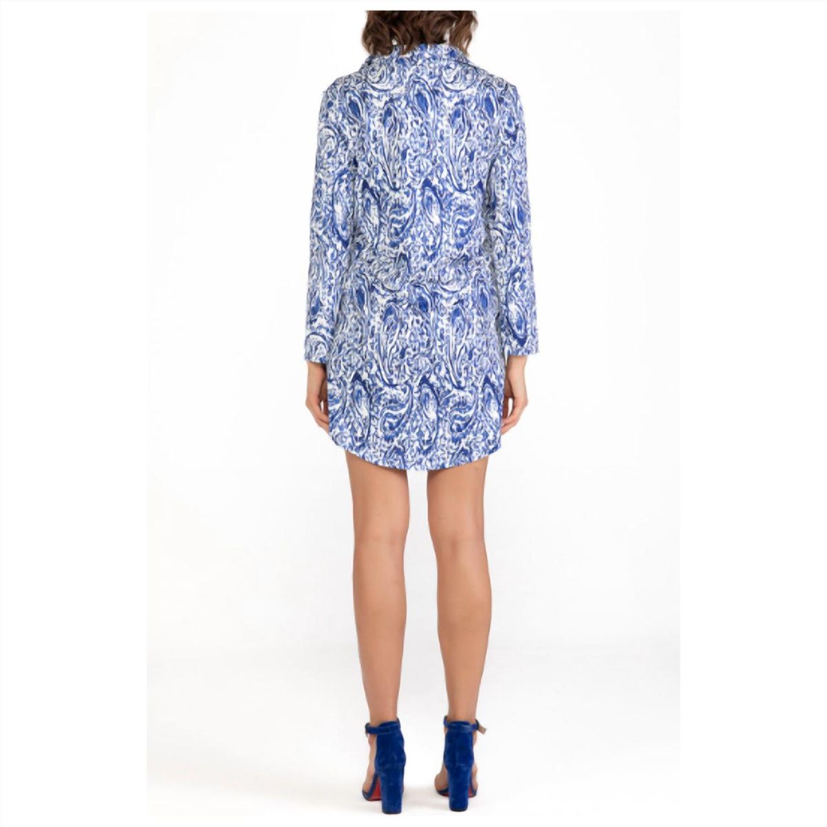 Style 1-2668955092-2791 ISLE by Melis Kozan Size L Long Sleeve Blue Cocktail Dress on Queenly