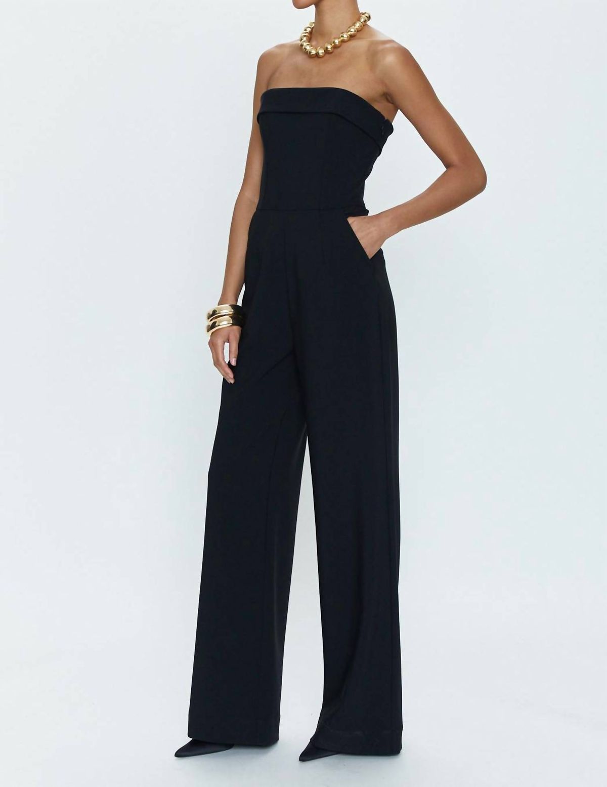 Style 1-2758946933-3855 PISTOLA Size XS Strapless Black Formal Jumpsuit on Queenly