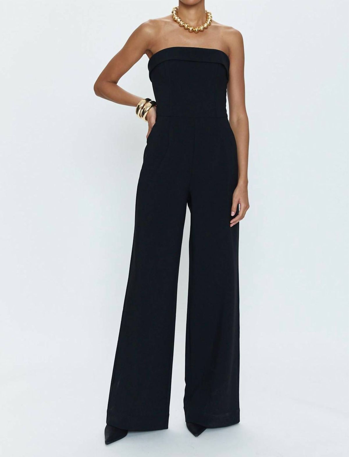 Style 1-2758946933-3855 PISTOLA Size XS Strapless Black Formal Jumpsuit on Queenly