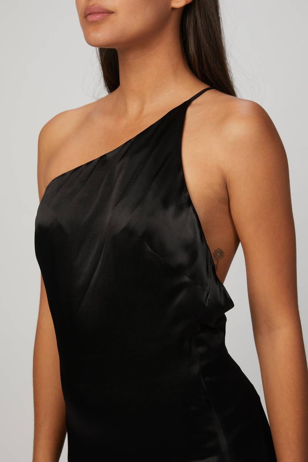 Style 1-327413055-3855 IN THE MOOD FOR LOVE Size XS One Shoulder Black Floor Length Maxi on Queenly
