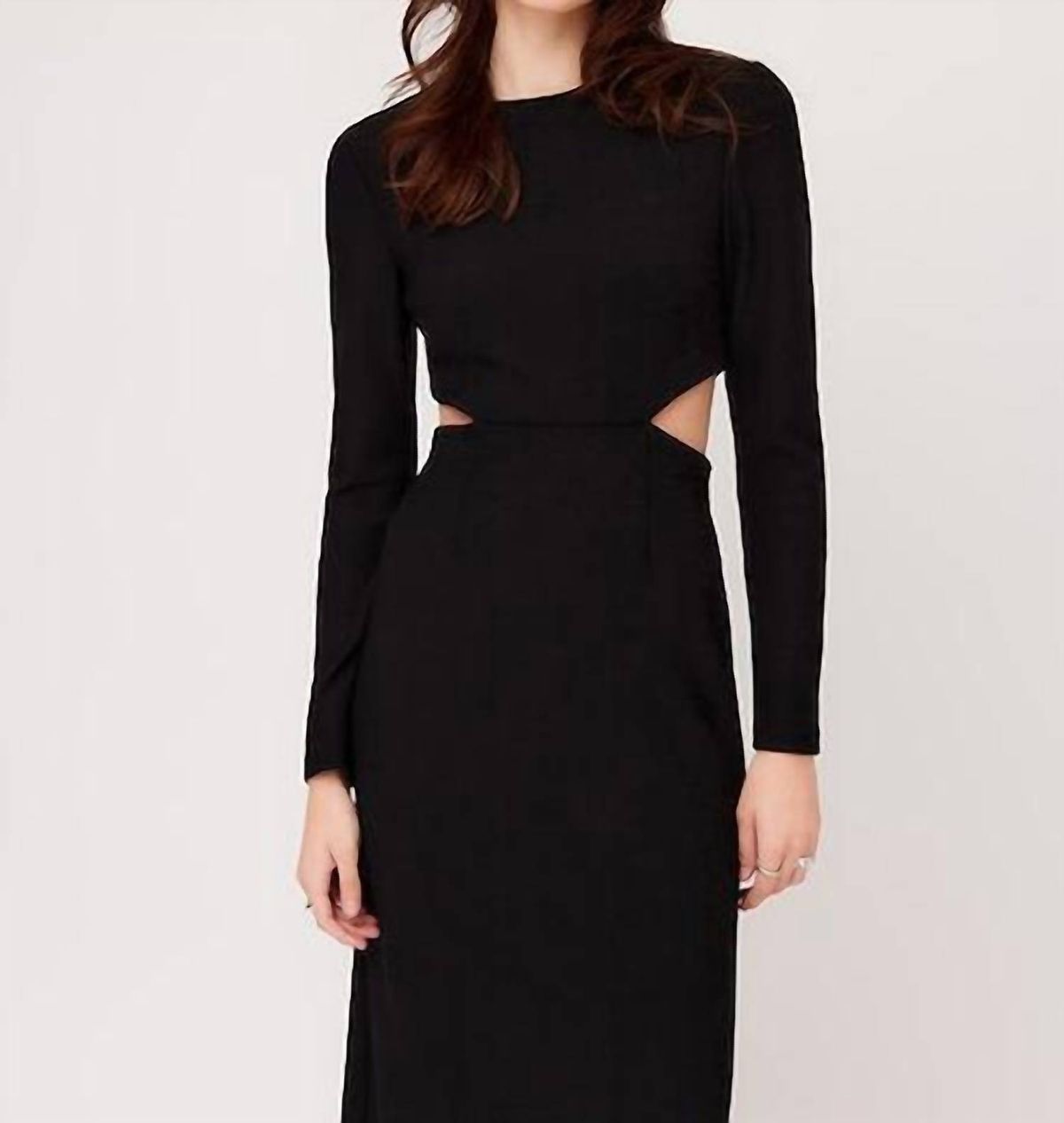 Style 1-3423345941-3236 Fifteen Twenty Size S Long Sleeve Black Cocktail Dress on Queenly