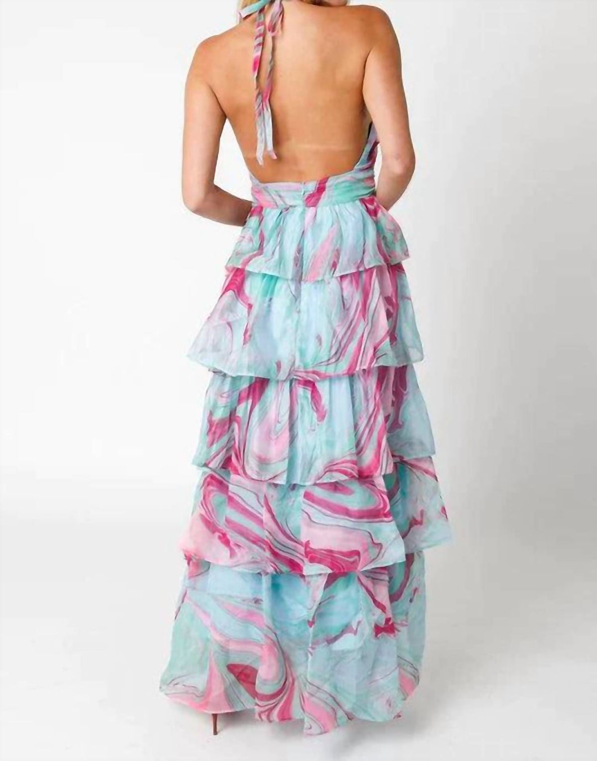 Style 1-3697539668-3011 OLIVACEOUS Size M Prom Halter Pink Floor Length Maxi on Queenly