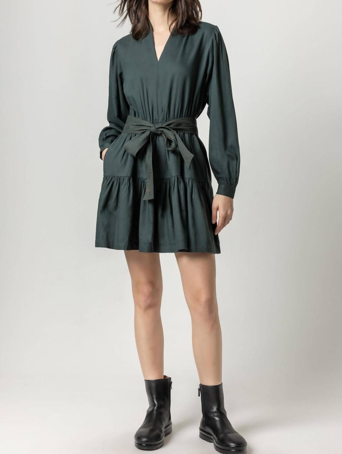 Style 1-3988294913-2696 Lilla P Size L Long Sleeve Green Cocktail Dress on Queenly