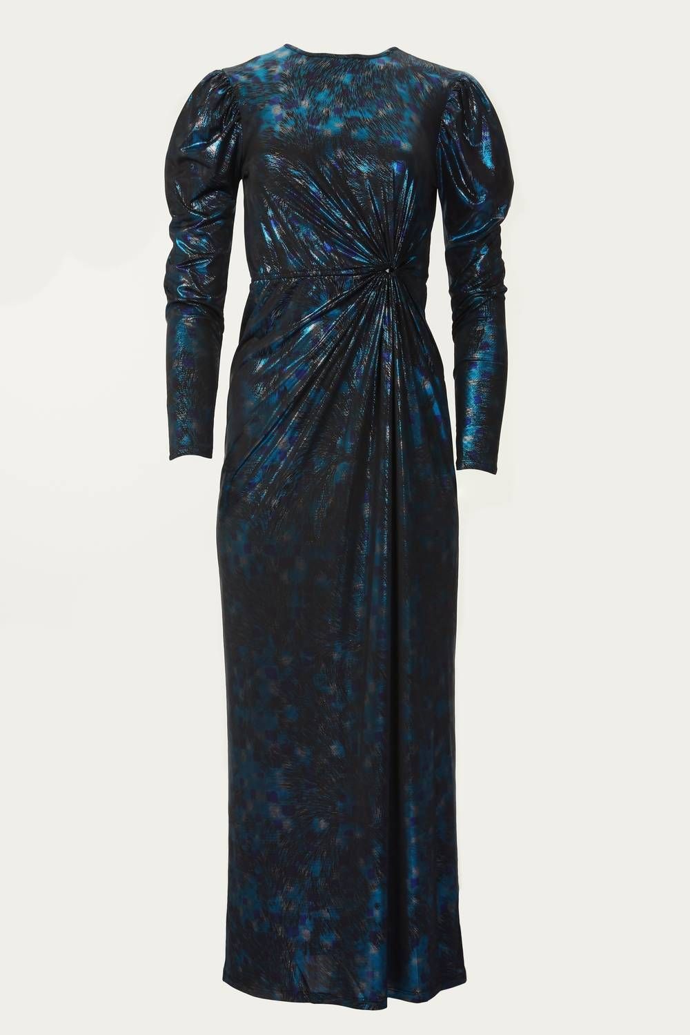 Style 1-674229164-3236 IN THE MOOD FOR LOVE Size S Long Sleeve Blue Floor Length Maxi on Queenly