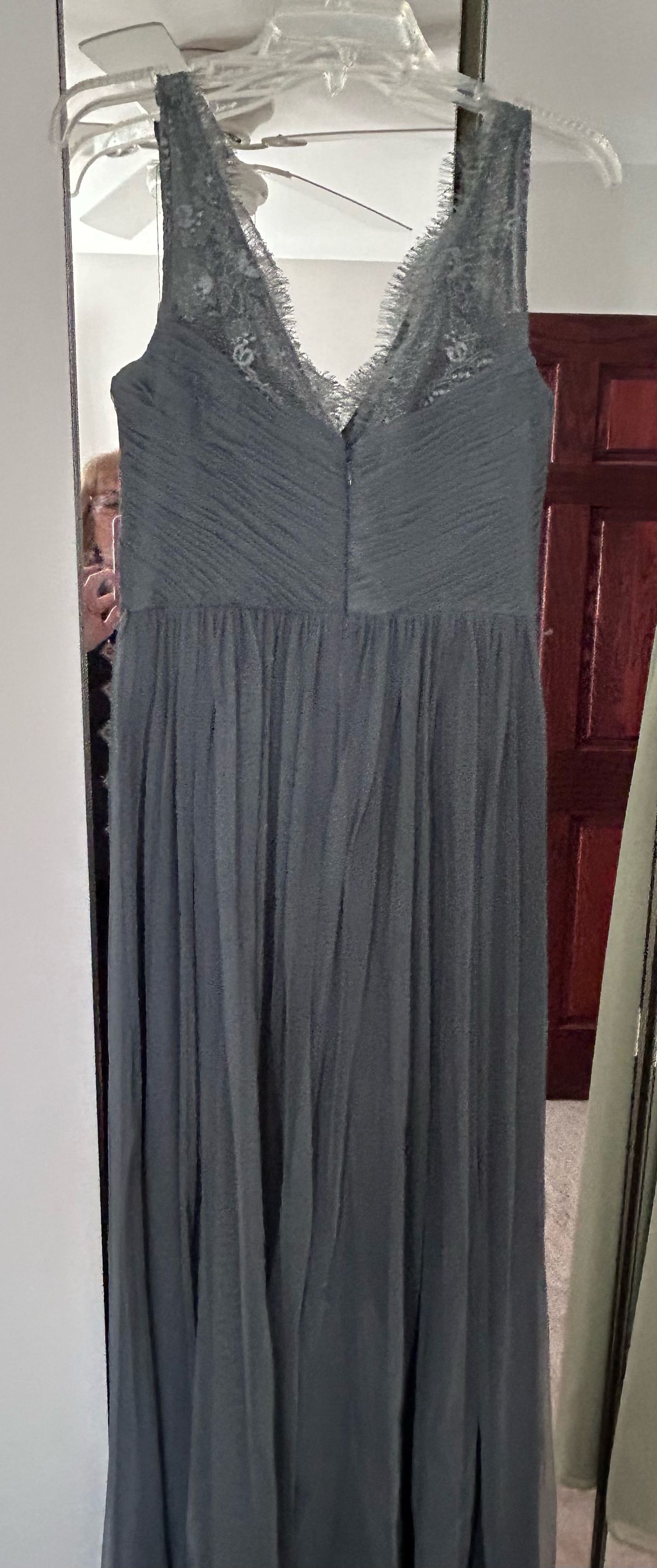 Size 6 Plunge Gray A-line Dress on Queenly