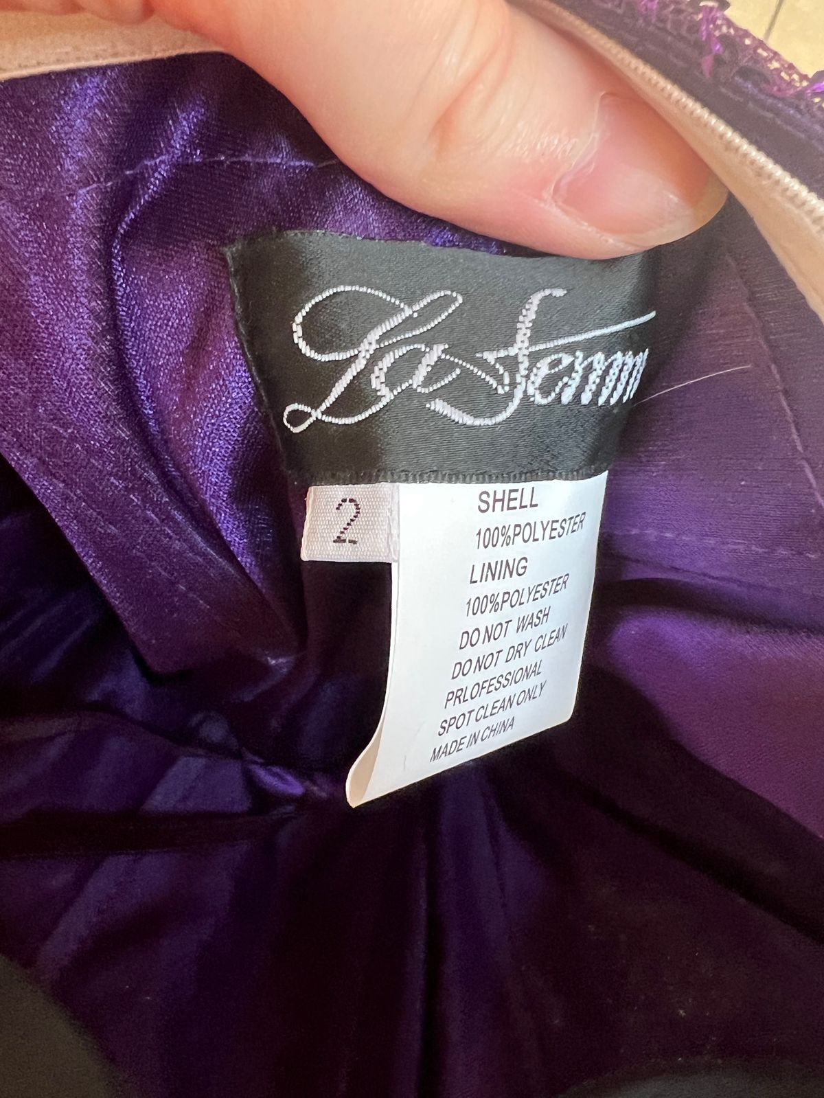 La Femme Size 2 Prom Strapless Purple Cocktail Dress on Queenly