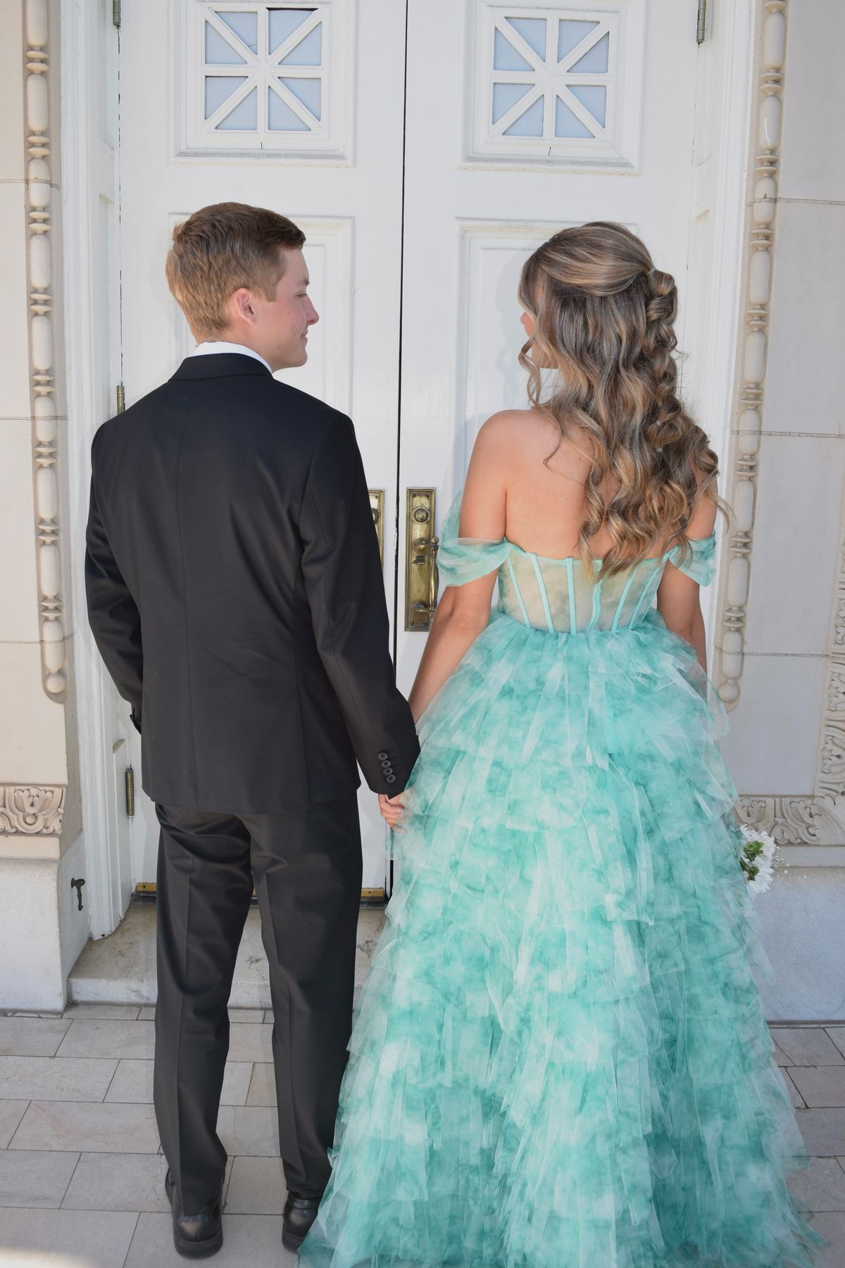 Style 38606 Jovani Size 2 Prom Off The Shoulder Green Ball Gown on Queenly