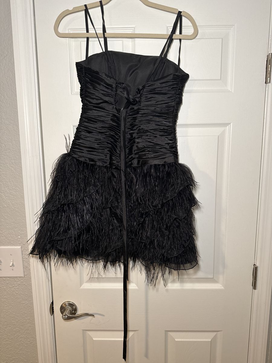 Faviana Size 8 Homecoming Strapless Black Cocktail Dress on Queenly