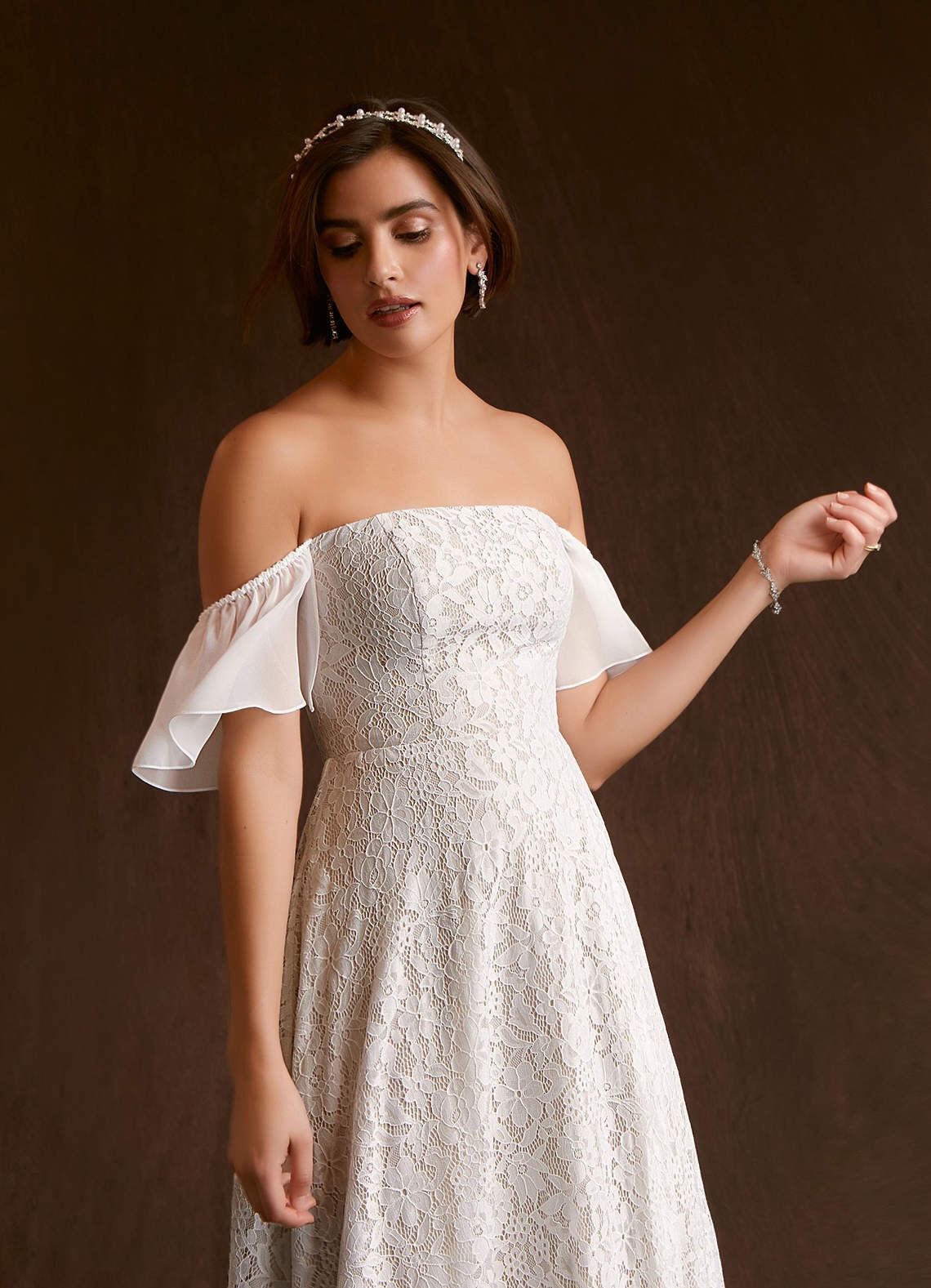 Azazie Plus Size 28 Wedding Off The Shoulder Lace White A-line Dress on Queenly