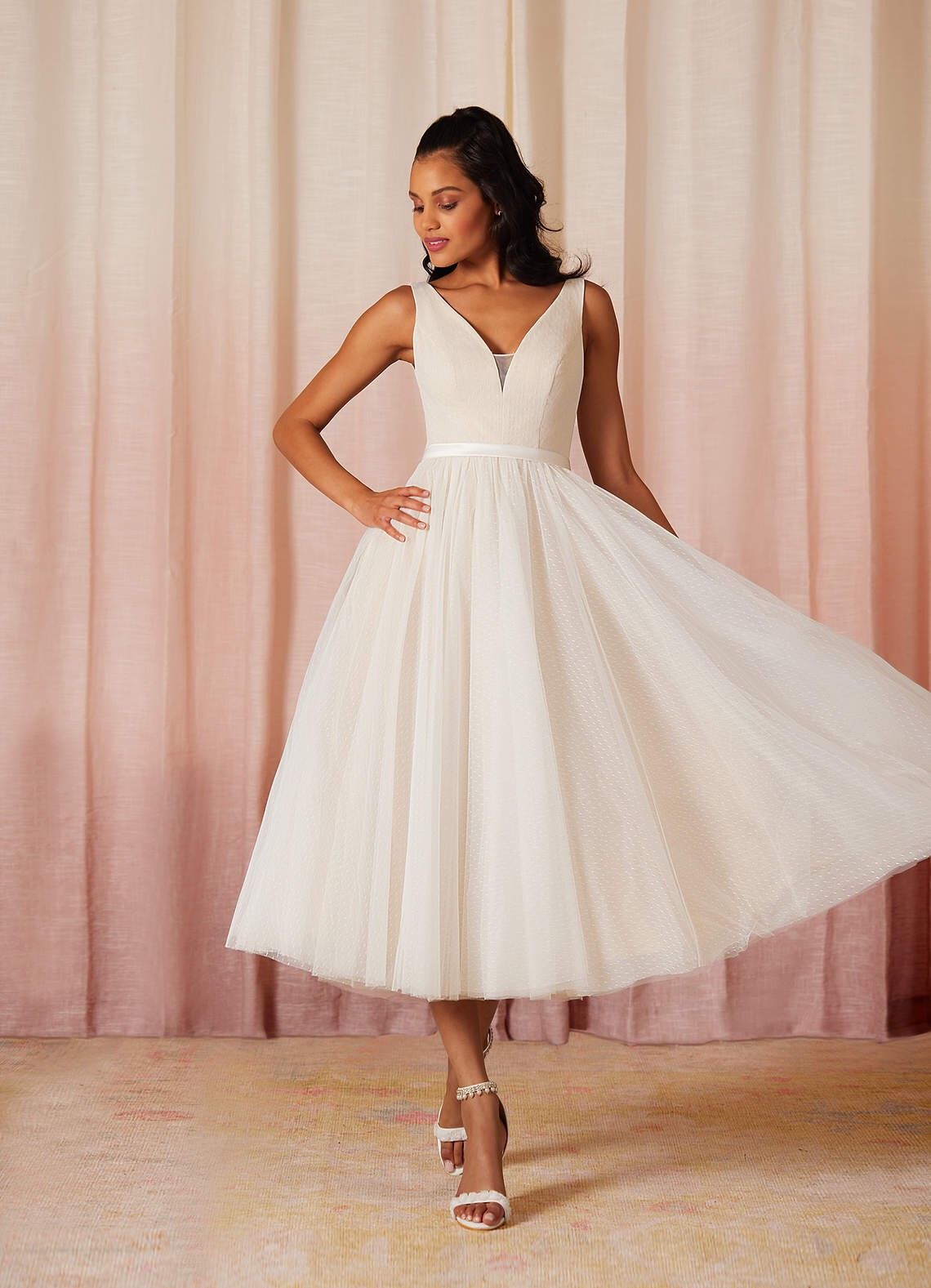 Azazie Plus Size 26 Wedding Plunge White A-line Dress on Queenly