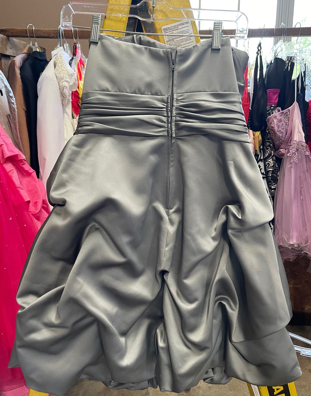 Size 8 Prom Strapless Sequined Gray Cocktail Dress on Queenly
