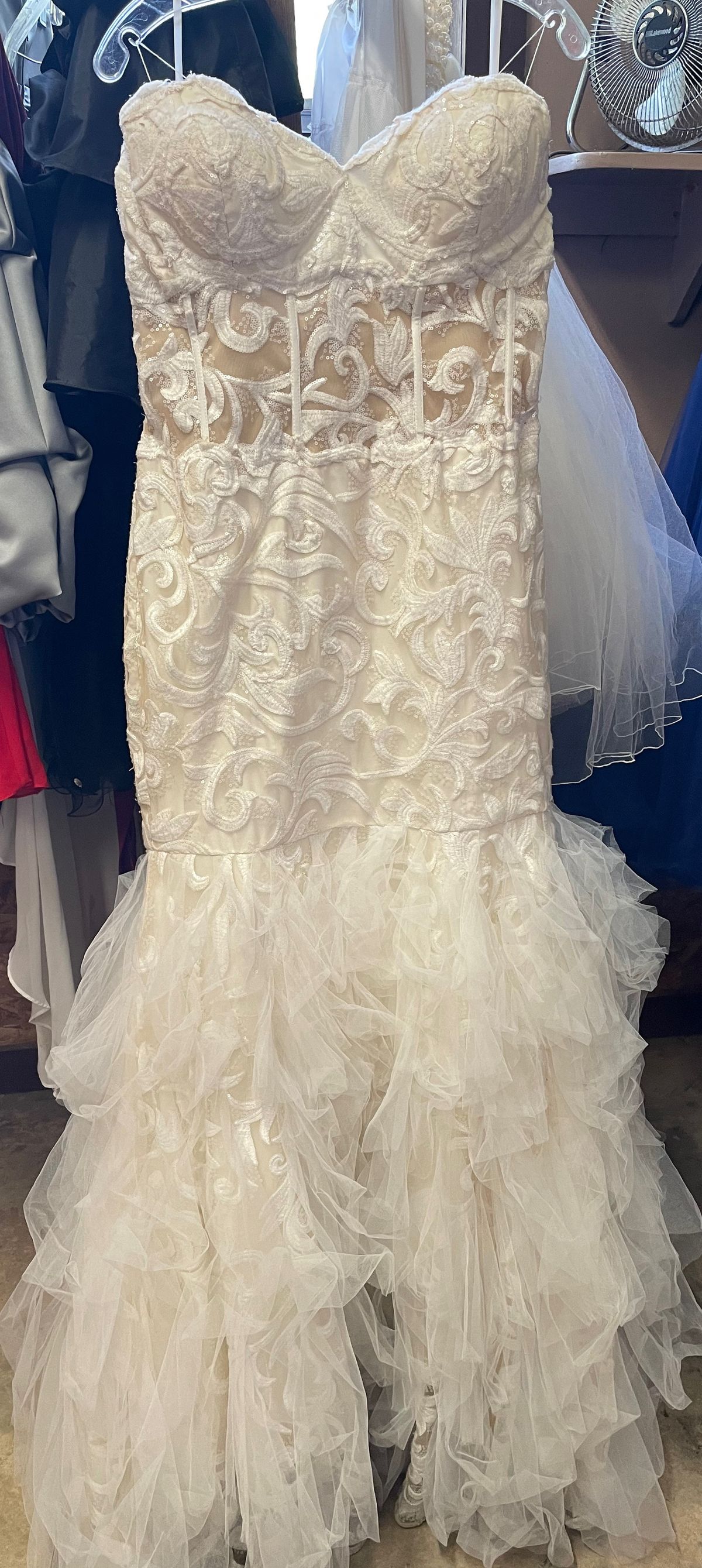 Jovani Plus Size 18 Wedding Strapless White Mermaid Dress on Queenly