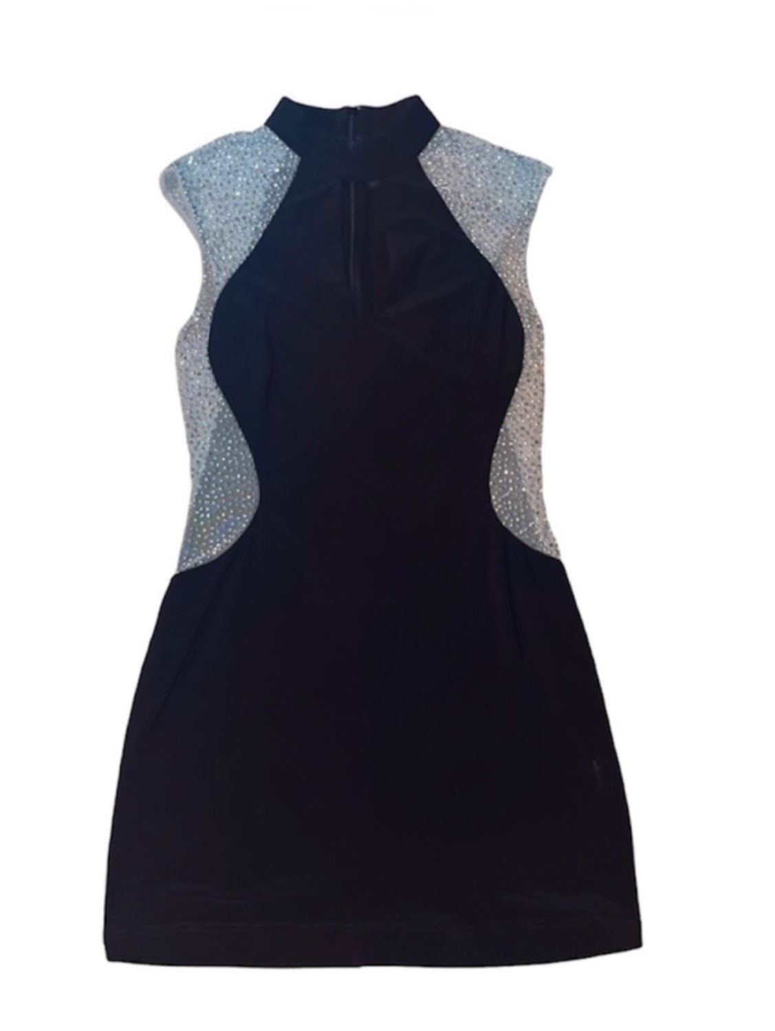 Xscape Size 4 Homecoming Cap Sleeve Sequined Black Cocktail Dress on Queenly