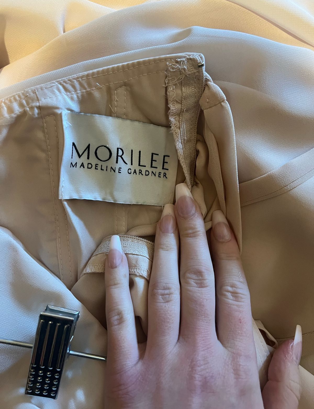 MoriLee Size 2 Bridesmaid One Shoulder Nude Floor Length Maxi on Queenly