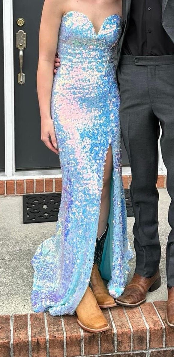 Size 0 Prom Strapless Multicolor Mermaid Dress on Queenly