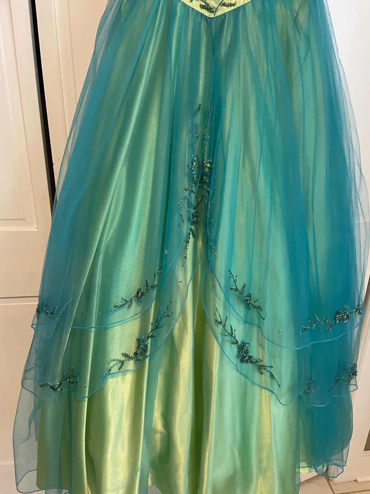 Girls Size 14 Pageant Green Ball Gown on Queenly