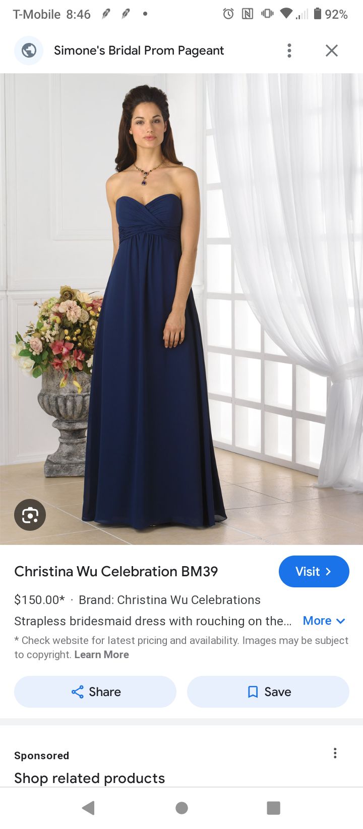Christina Wu Size 12 Prom Blue Floor Length Maxi on Queenly