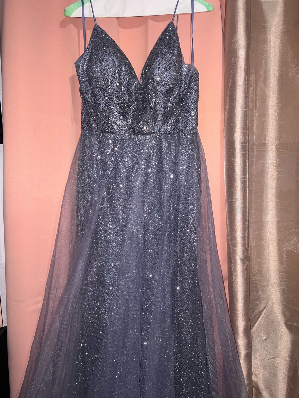 Bicici & Coty Size M Prom Plunge Blue Floor Length Maxi on Queenly