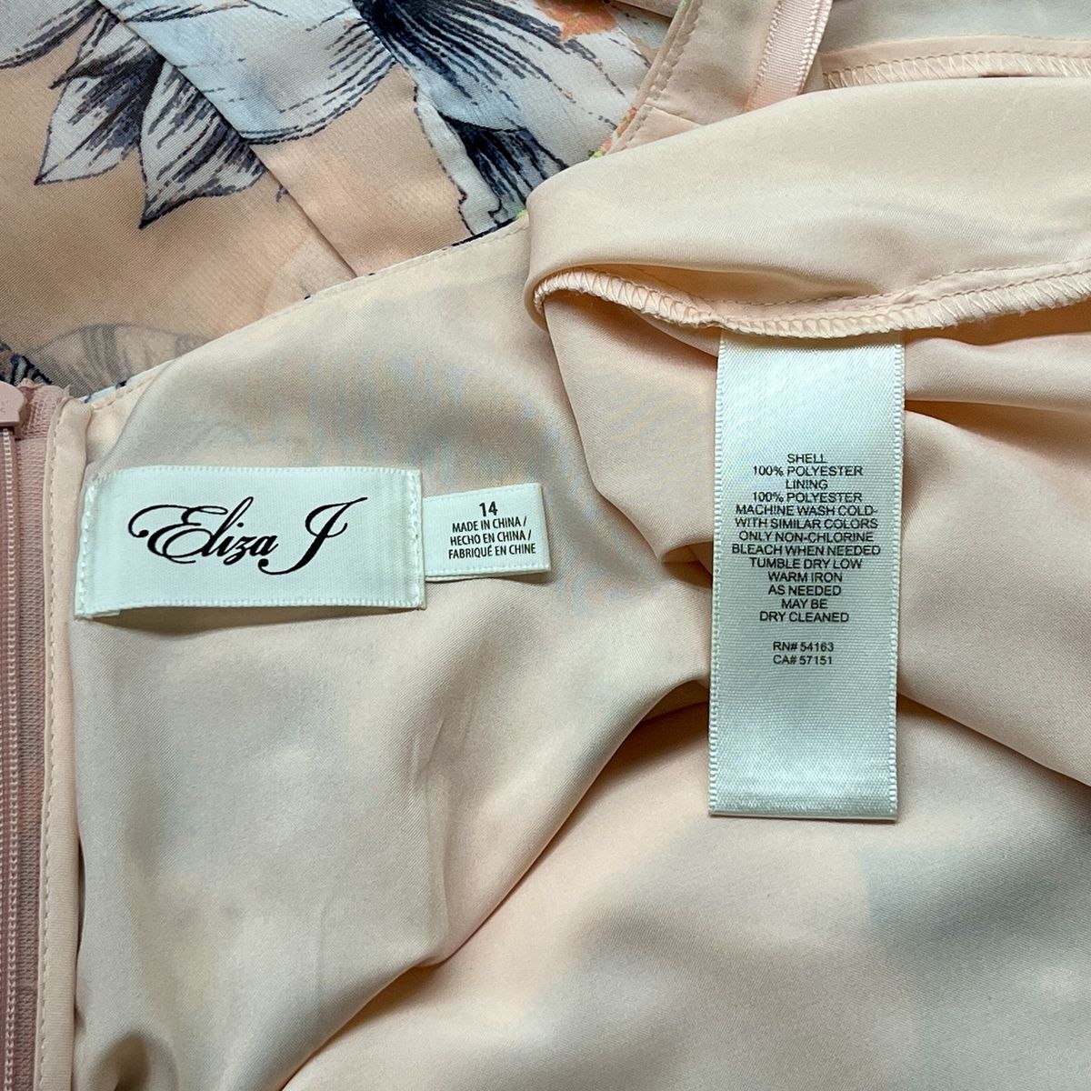 Eliza J Size 14 Cap Sleeve Floral Nude Floor Length Maxi on Queenly
