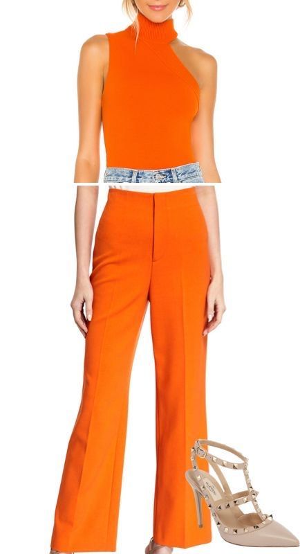 Alice and Olivia Size 0 Pageant One Shoulder Orange Formal Jumpsuit on Queenly