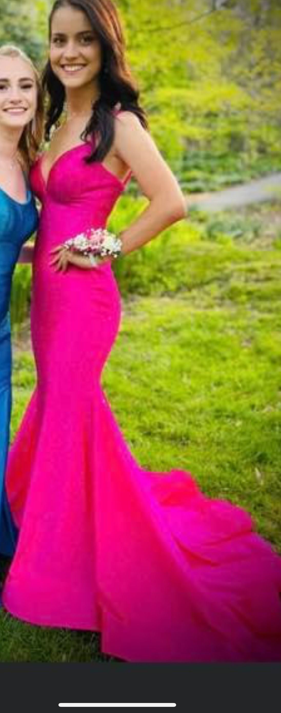 Sherri Hill Size 0 Prom Plunge Pink A-line Dress on Queenly