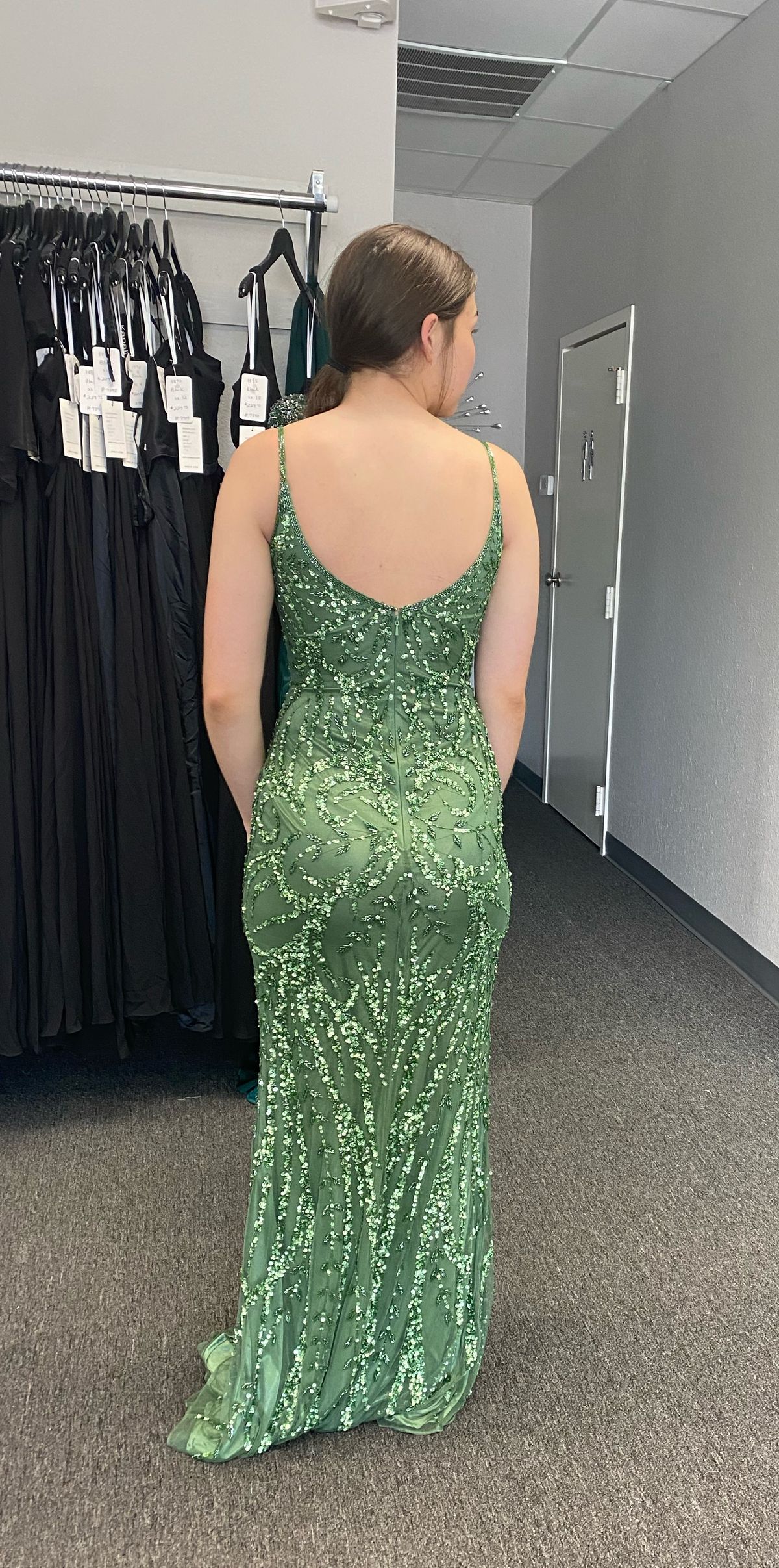 Primavera Size 00 Prom Plunge Green A-line Dress on Queenly