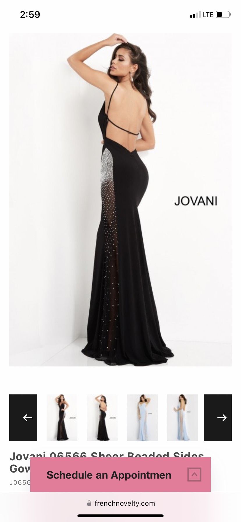 Style 06566 Jovani Size 0 Prom Plunge Black A-line Dress on Queenly