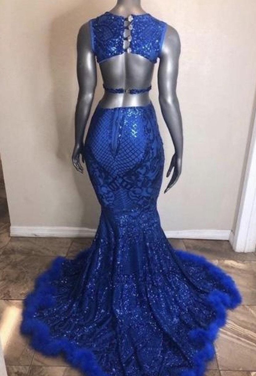 Size 4 Prom Plunge Multicolor Mermaid Dress on Queenly