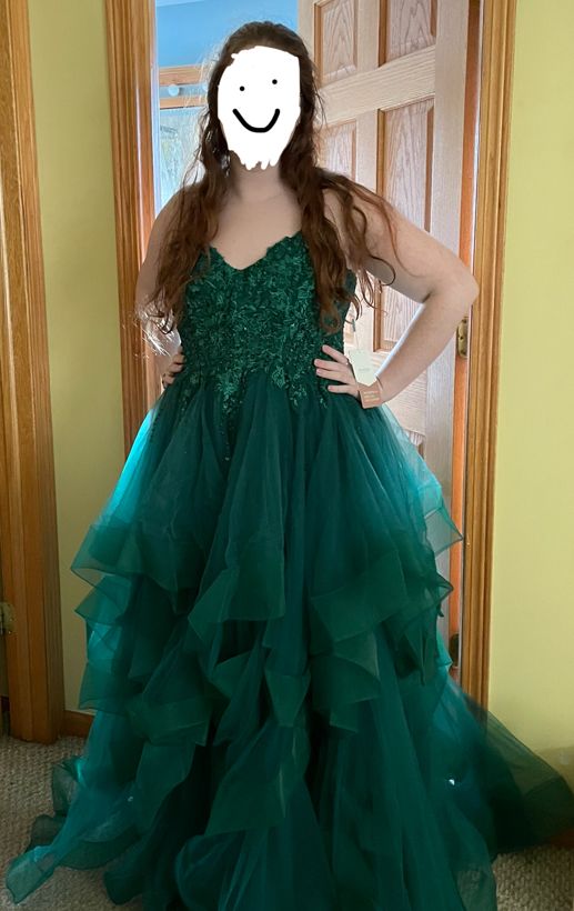 Style S7735P Stacees Plus Size 18 Prom Green A-line Dress on Queenly