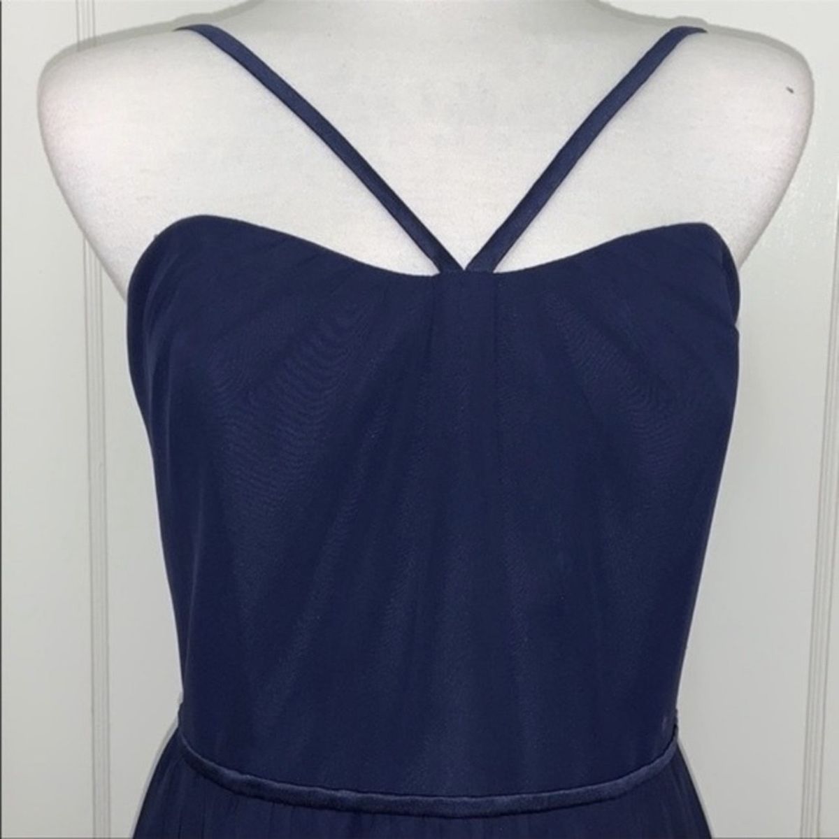 Alfred Angelo Size 12 Prom Halter Navy Blue Cocktail Dress on Queenly