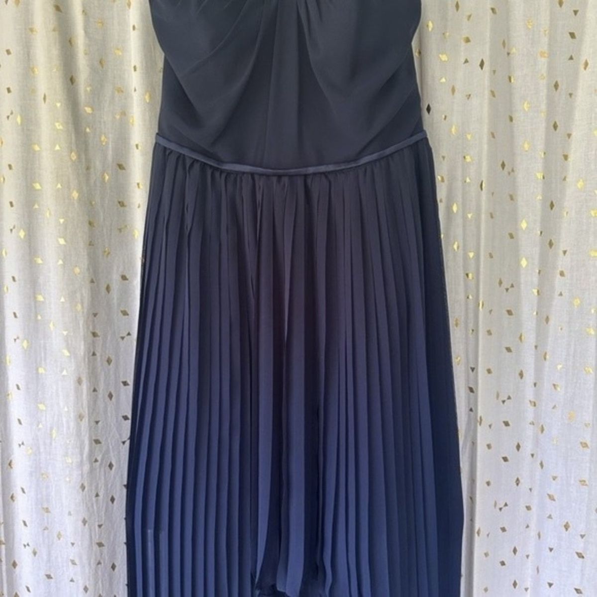 Alfred Angelo Size 12 Prom Halter Navy Blue Cocktail Dress on Queenly