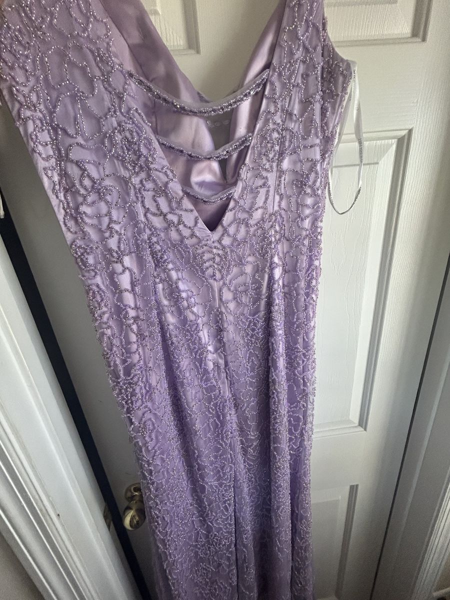 Sherri Hill Size 8 Prom Sequined Light Purple Dress With Train on Queenly