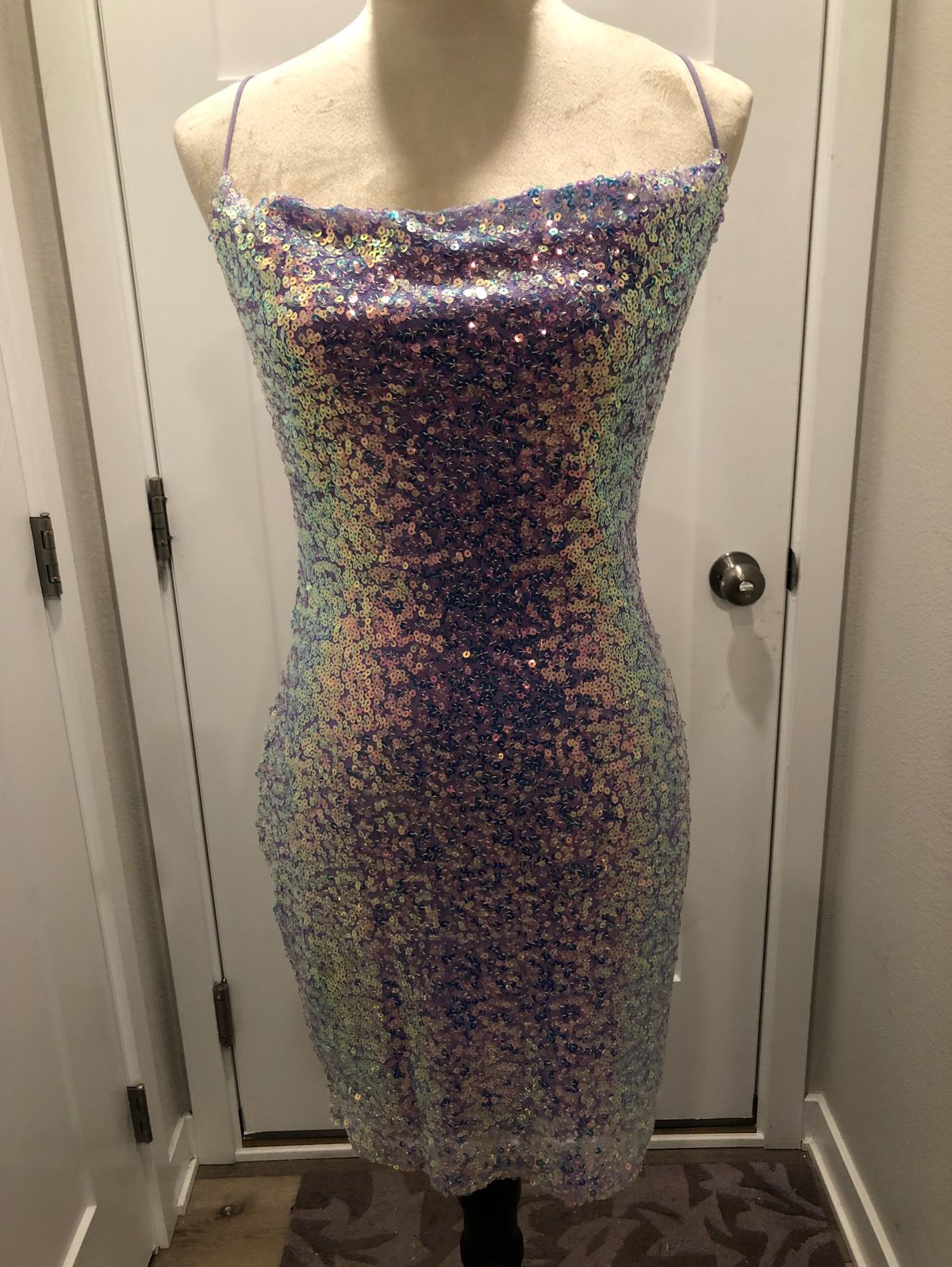 Windsor Size L Prom Plunge Multicolor Cocktail Dress on Queenly