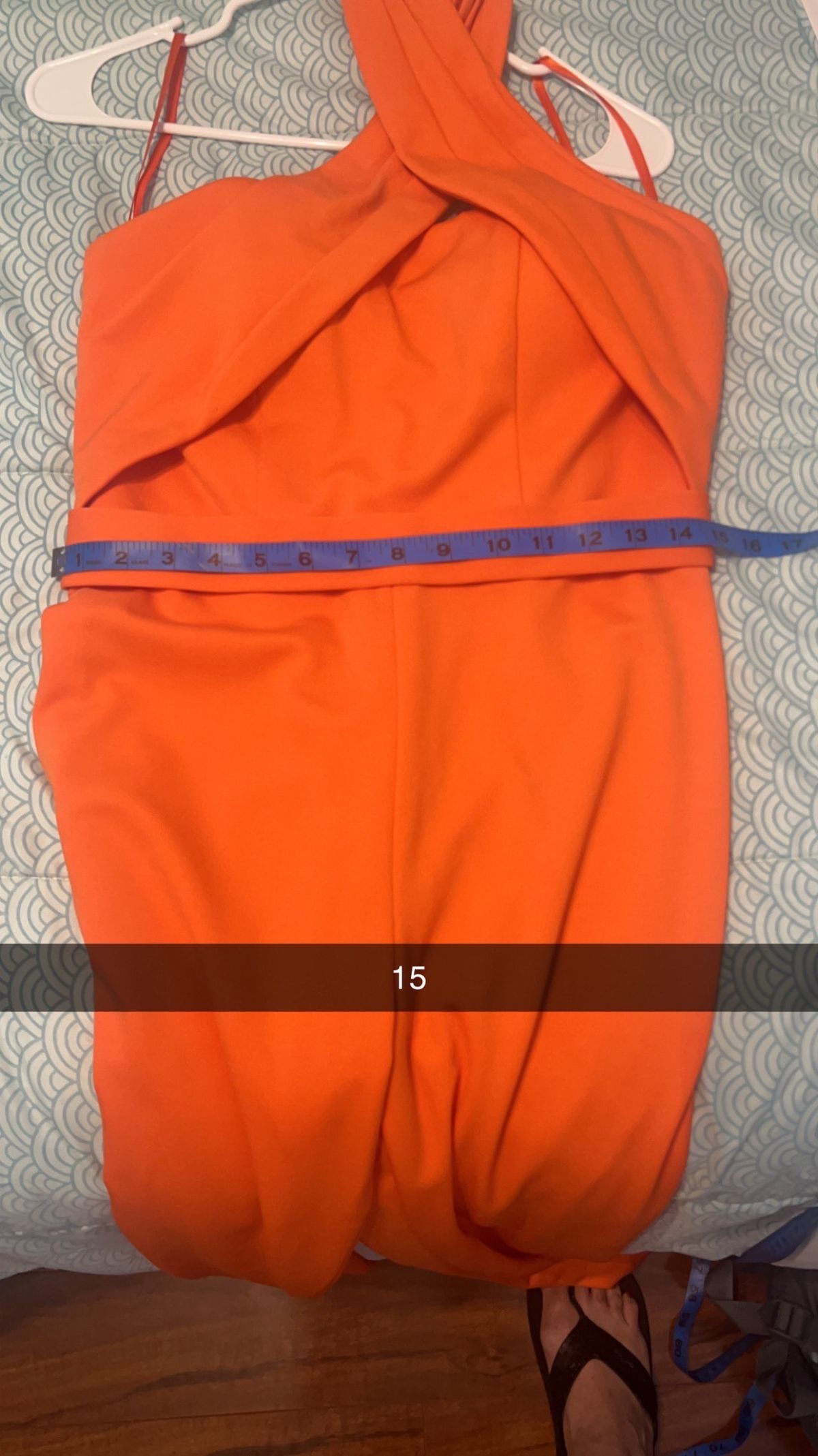 Size XS Homecoming Halter Orange Formal Jumpsuit on Queenly