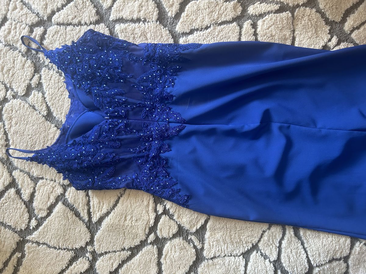 Galia Lahav Size 10 Prom Sheer Blue Floor Length Maxi on Queenly
