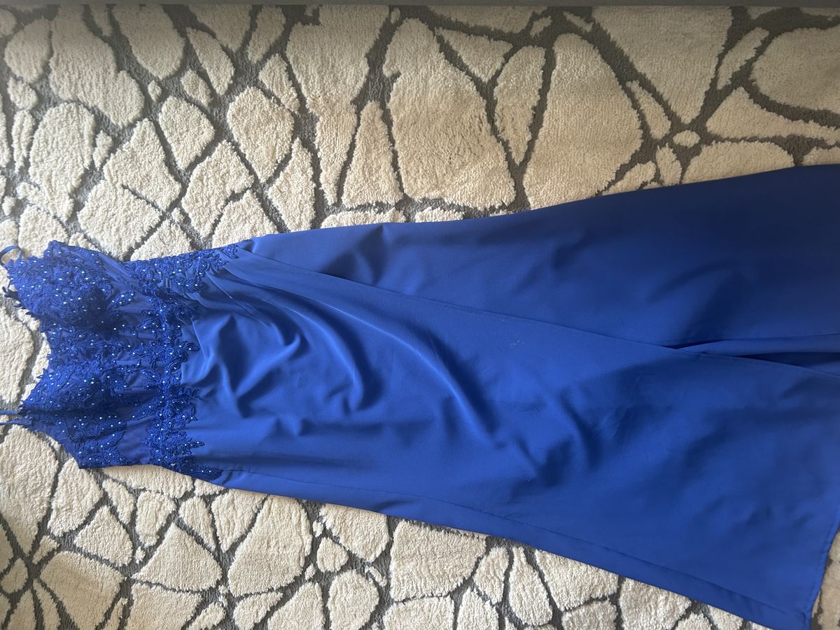 Galia Lahav Size 10 Prom Sheer Blue Floor Length Maxi on Queenly