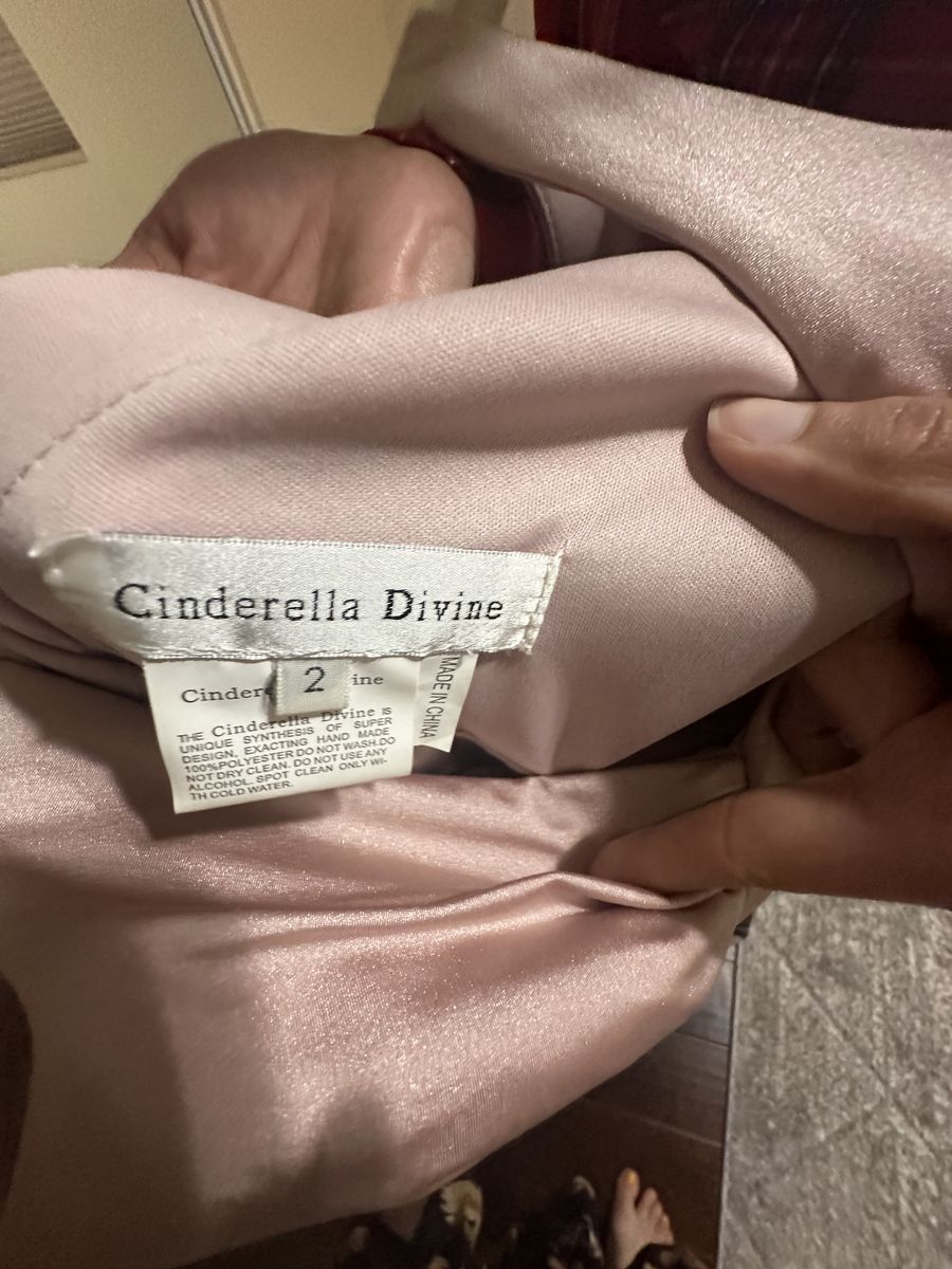 Cinderella Divine Size 2 Prom Plunge Pink Side Slit Dress on Queenly