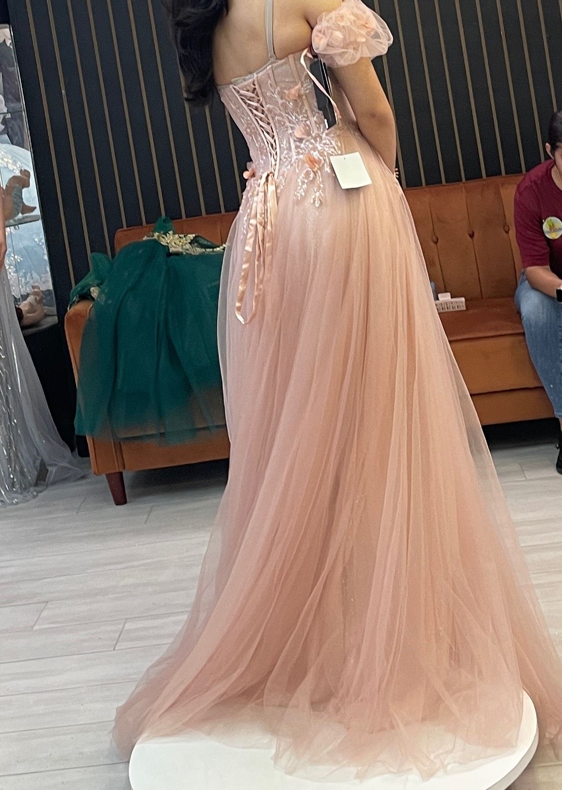 Size S Prom Strapless Rose Gold Floor Length Maxi on Queenly