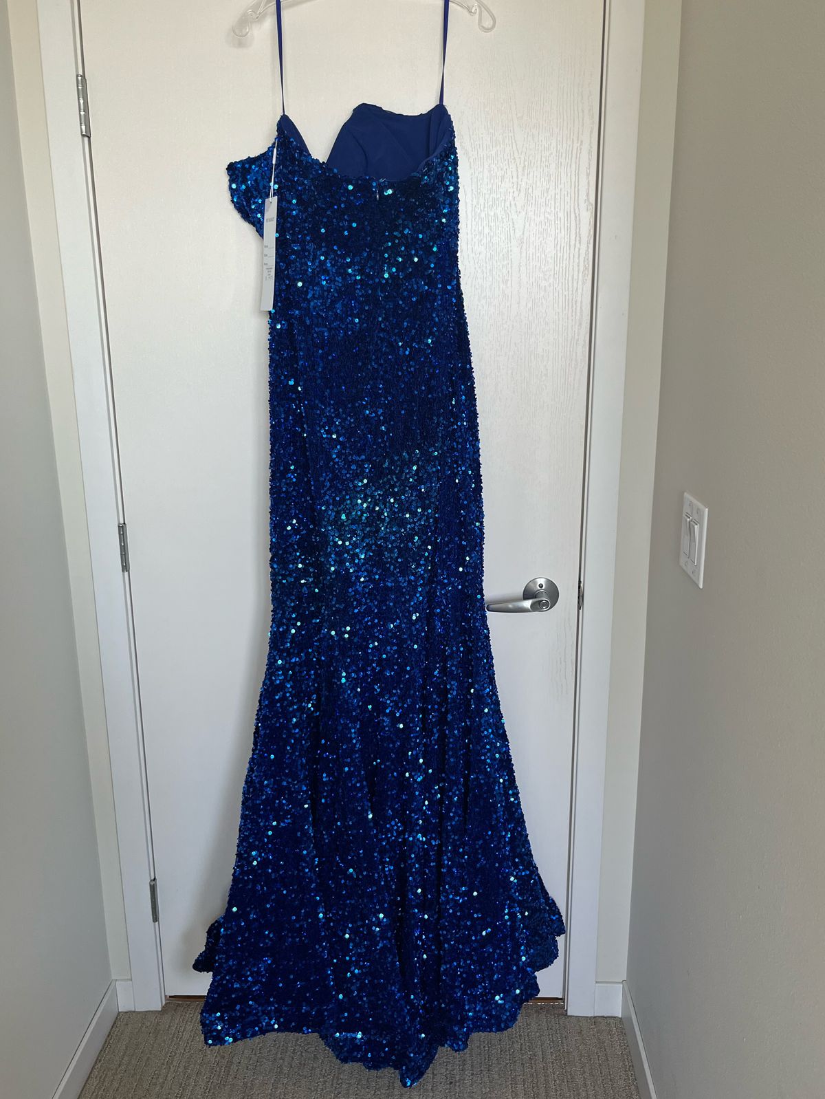Style PS21208 Portia and Scarlett Plus Size 18 Prom Strapless Royal Blue Mermaid Dress on Queenly