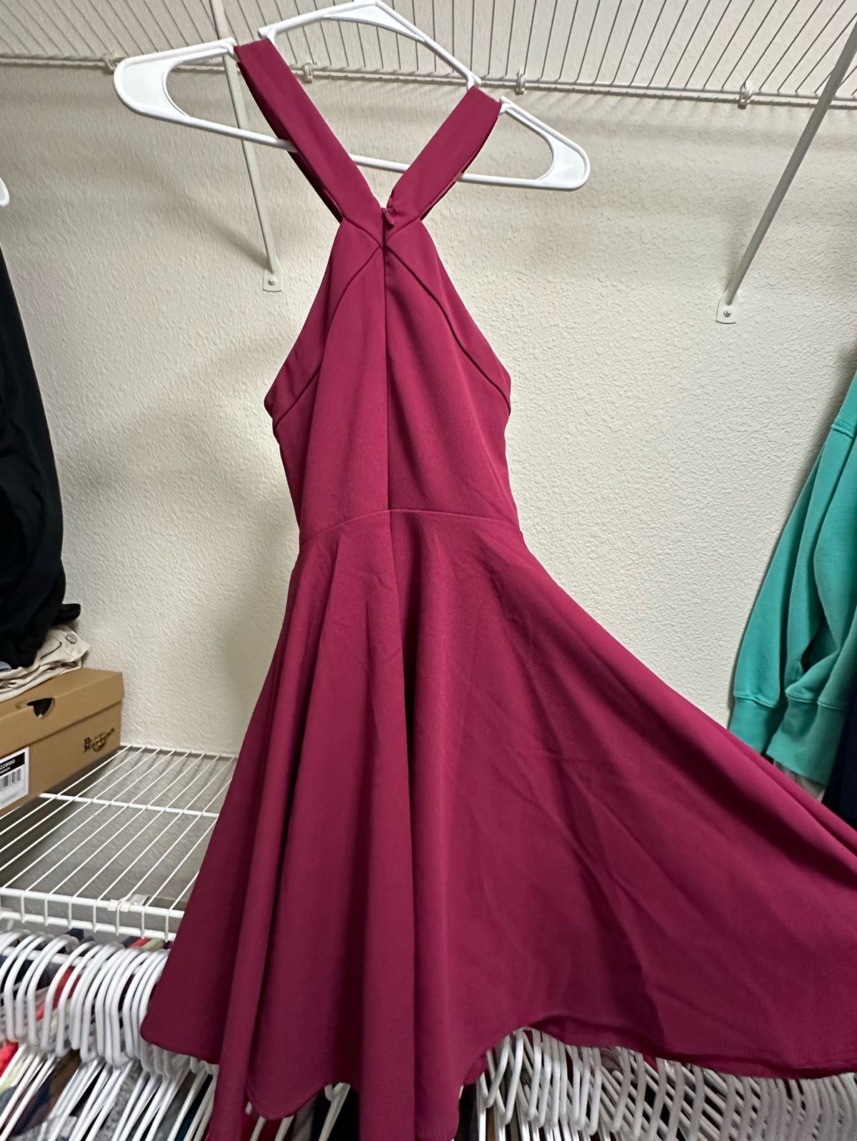 Lulus Size XS Prom High Neck Burgundy Pink Cocktail Dress on Queenly