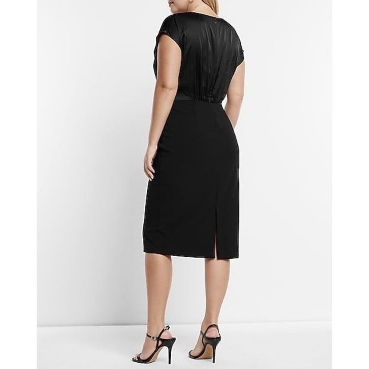 Express Size L Plunge Black Cocktail Dress on Queenly