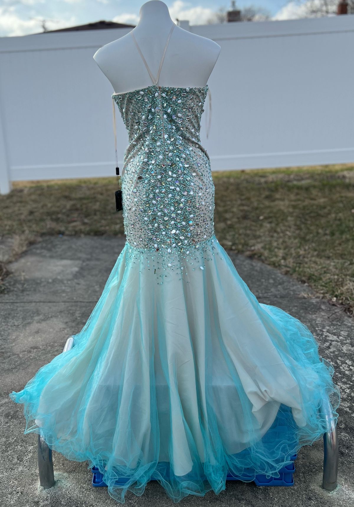 Terani Couture Size 12 Prom Strapless Multicolor Mermaid Dress on Queenly