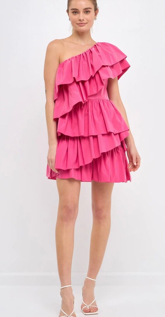 Endless rose Size S Prom One Shoulder Pink Cocktail Dress on Queenly