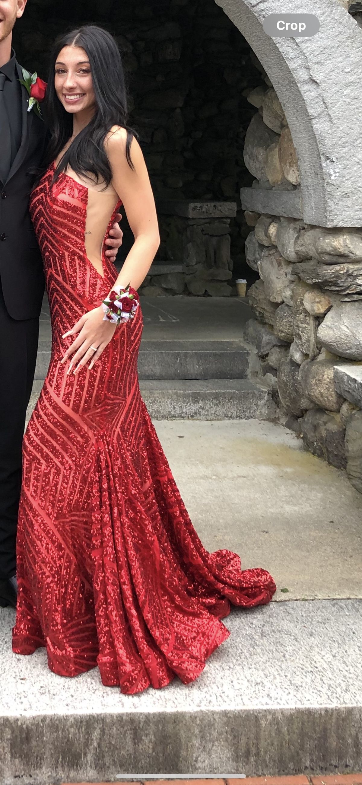 Size 2 Prom One Shoulder Red Mermaid Dress on Queenly